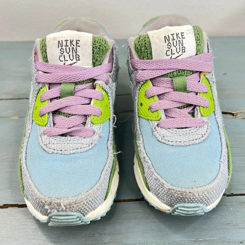 Nike Air Max 90 Sun Club Kids Blue Green Purple DQ4017-400 Size 12C